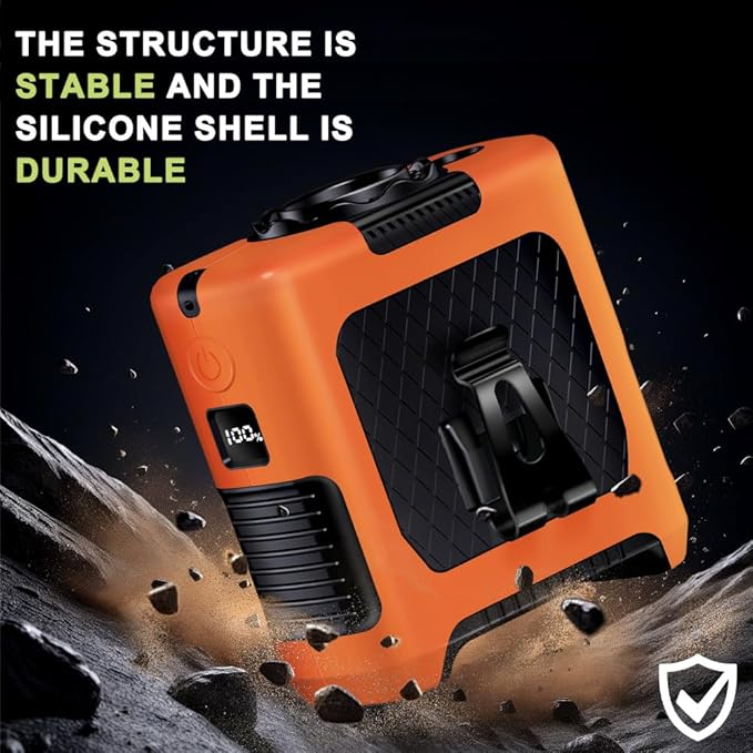 AINFTIME 2025 Portable Waist Clip Body Fan 10000mAh Personal Wearable 6-40H Powerful Outdoor (10000mAH / Orange)