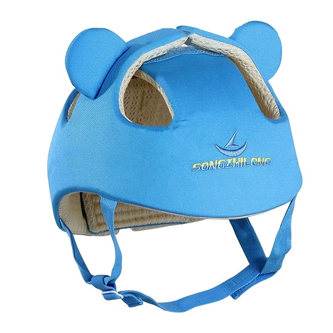 Baby Infant Helmet Toddler Headguard Head Protective Cushion Cute Children Adjustable Helmet Hat Harnesses Cap Kid Child Crawl Walk Playing (Blue)