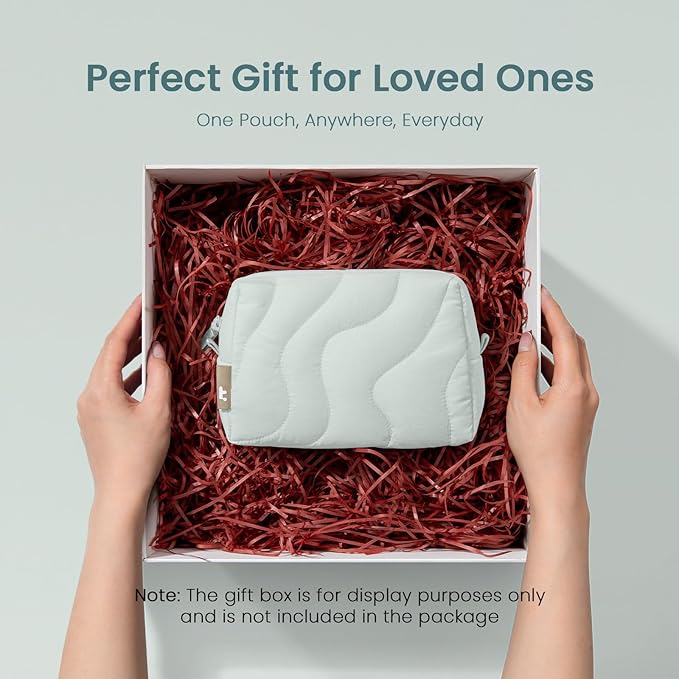 tomtoc Electronics Organizer Travel Case, Soft Puffy Organizer Bag Birthday Christmas Gifts Travel Essentials for Women Girls, Portable Accessory Tech Pouch Storage for Charger, Cord, Cable, Phone