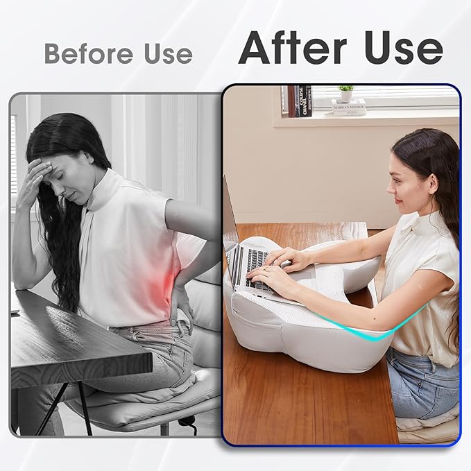 Lap Desk, Laptop Lap Desk Lap Desk with Cushion, Laptop Pillow for Lap, Portlands Portable Desk Pad, Gaming Pillow Work Pillow for Bed, Couch, Car(Ash Gray)