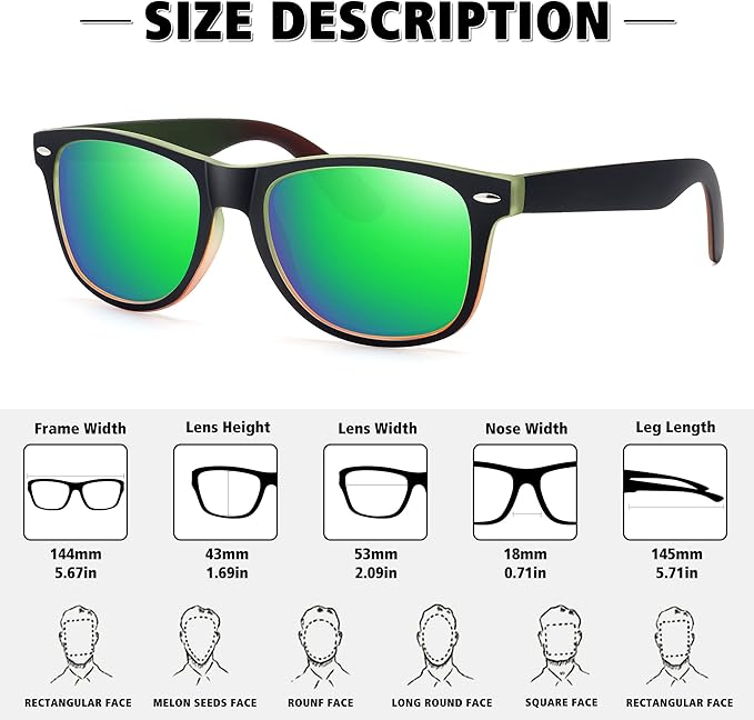 MEETSUN Polarized Sunglasses for Women Men Classic Retro Trendy Driving Sun Glasses UV400 Protection (3 Pack)