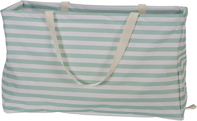 Household Essentials Teal Striped Krush Container All-Purpose Utility Tote