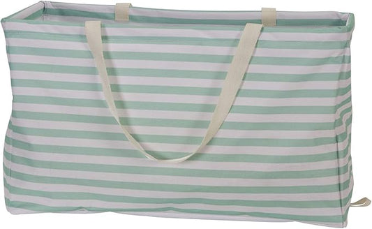 Household Essentials Teal Striped Krush Container All-Purpose Utility Tote