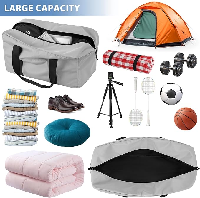 Large Travel Duffle Bag, 80L Gear Bag for Men and Women, Storage Bag Ideal for Overnight Camping and Weekend Getaways