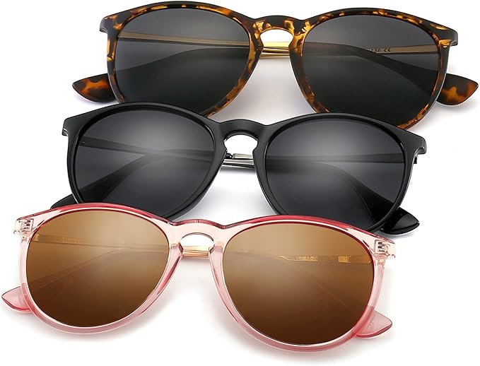SUNGAIT Premium Vintage Round Sunglasses for Women Men Classic Retro Trendy Style