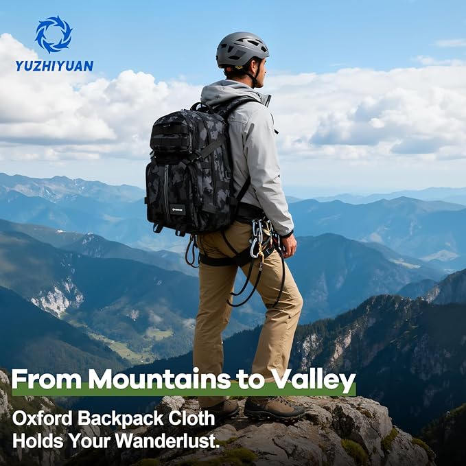 25L Hiking Backpack - 600D Oxford Water-Resistant, Large Capacity Dual-Shoulder Bag for Outdoor Trekking Camping