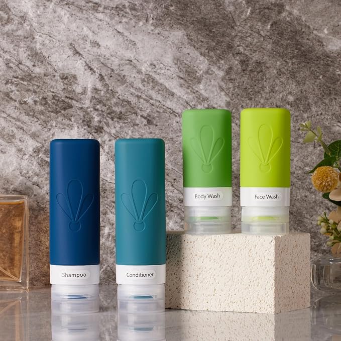 INSFIT Silicone Travel Bottles Set, 17 Pack Travel Size Toiletries, Leakproof Travel Bottles for Toiletries, Travel Accessories for Women, Airplane Travel Essentials, Travel Containers for Toiletries