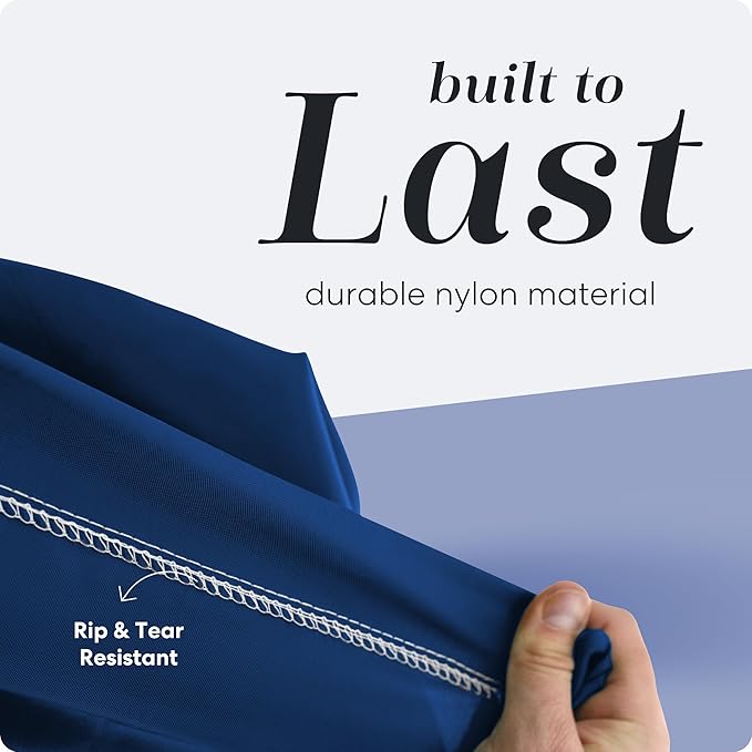 Nylon Laundry Bag - Locking Drawstring Closure and Machine Washable. These Bags will Fit a Laundry Basket or Hamper and Strong Enough to Carry up to Three Loads of Clothes. (Navy Blue)