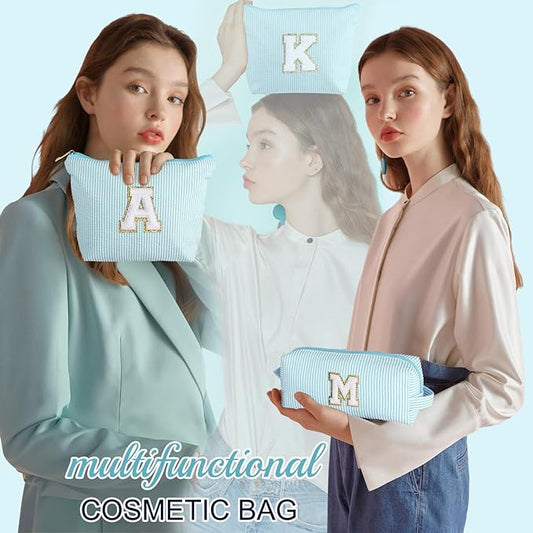 YOOLIFE Initial Makeup Bag for Women Girls - Teenager Girl Gift Ideas | Cute Make Up Bag | Personalized Gifts for Women Friends | Skin Care Bag | Mothers Day Gifts | Tween Girls Trendy Stuff Q