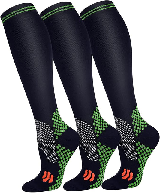 FuelMeFoot 3 Pack Copper Compression Socks - Compression Socks Women & Men Circulation - Best for Medical,Running,Athletic