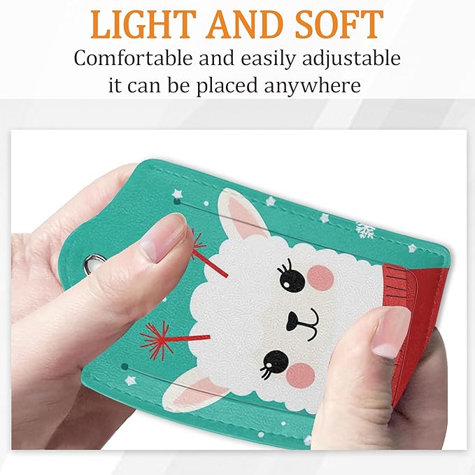 Alpaca Luggage Tags for Suitcase 3 Pack, Leather Bag Tags Identifiers with Privacy Name Address Labels and Durable Steel Loop for Men Women Backpack