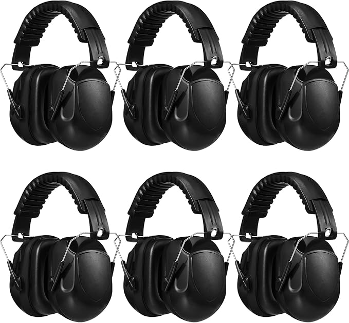 Yunsailing 6 Pcs Ear Protection Noise Reduction Headphones Nrr 28db Safety Hearing Ear Muffs Shooting Gun Range Mowing