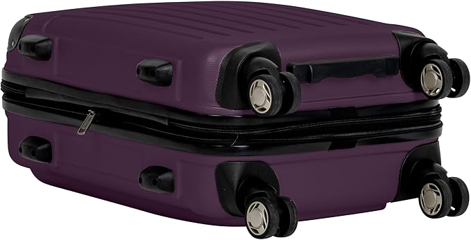 Kenneth Cole REACTION Renegade Luggage Expandable 8-Wheel Spinner Lightweight Hardside Suitcase, Midnight Plum, 20-Inch Carry On