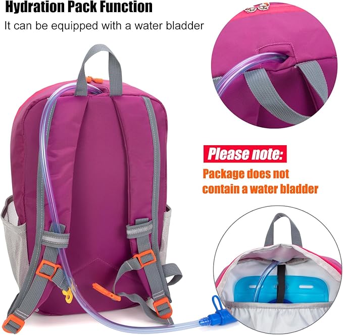 IVYGREEN Little Kids Hiking Backpack for Boys or Girls, Small Daypack for Camping or Travel (Purple, Small)