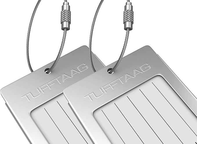 Luggage Tags Business Card Holder by TUFFTAAG - Durable Travel ID Bag Tag in Multiple Color Options, Perfect for Suitcases, Backpacks, and Carry-Ons, Easy Identification, Secure and Stylish