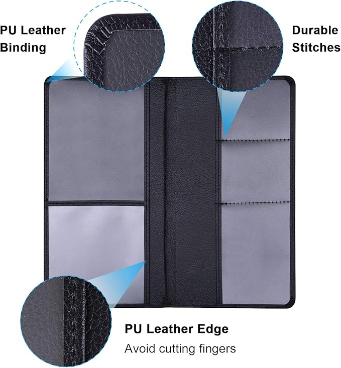 Wisdompro Car Document Holder Organiser, PU Leather Vehicle Insurance and Registration Holders Wallet Case for ID Card, Driving Licence, Key Contact Information Cards