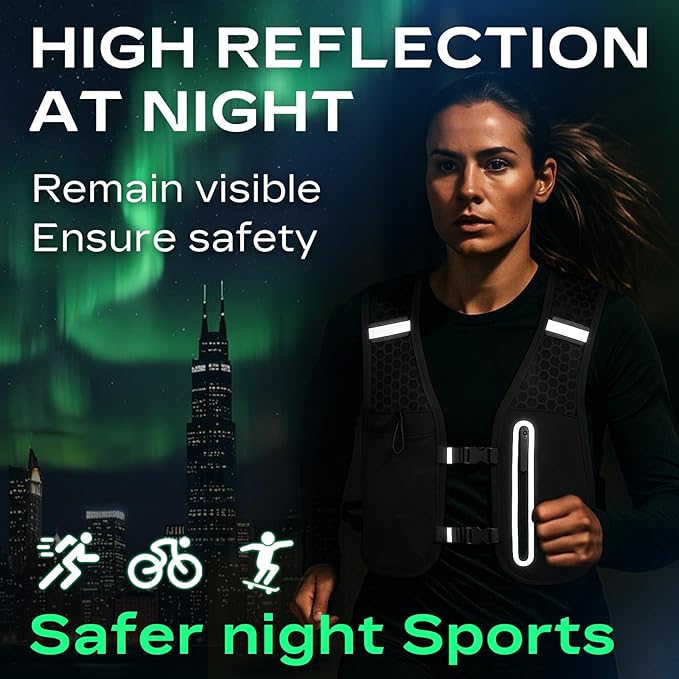 Running Vest for Women Men with 1.5L Water Bag，Lightweight Mesh,Breathable,sweatproof,Adjustable Chest Waist Straps, Large-Capacity Pocket，Reflective Design Hiking Vest for Hiking、 Marathons、Cycling