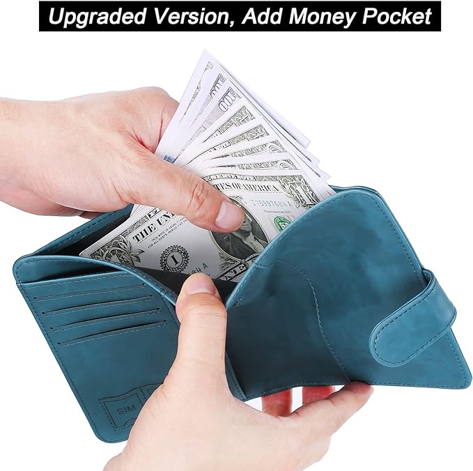 Airtag Passport Holder Cover Wallet Travel Essentials Leather Rfid Blocking Case Vacation Luggage Must Haves Travel Accessories for Men Women (117#Blue)