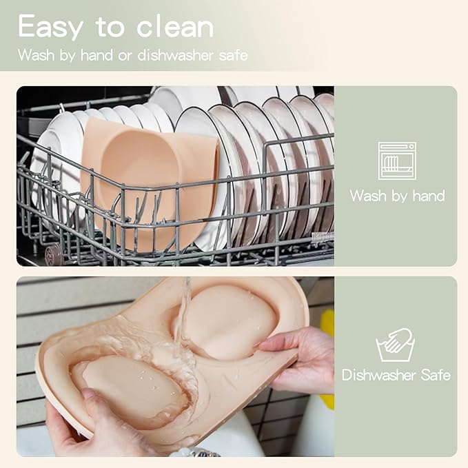 Dog Food Bowls Pet Bowls & Dog Water Bowls with No-Spill and Non-Skid, Feeder Bowls with Dog Bowl Mat for Small Medium Large Size Dogs Cats Puppy Pets, Dog Dishes (Khaki)