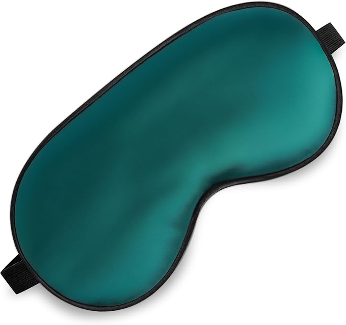 Sleep Mask, Silk Eye Mask for Sleeping with Adjustable Strap, Satin Blackout Sleeping Eye Mask for Men&Women, Comfortable Blindfold Eyeshade for Night Sleep (Dark Green)