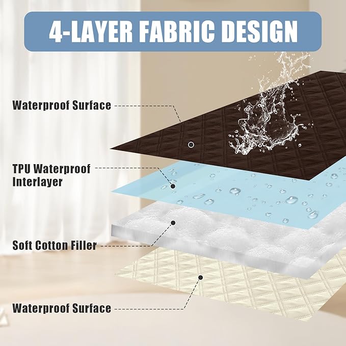 Smiry Waterproof Dog Bed Cover Pet Blanket, Soft Washable Dog Blanket for Furniture Bed Couch Sofa Reversible, Checkered (30"x70", Chocolate/Beige)