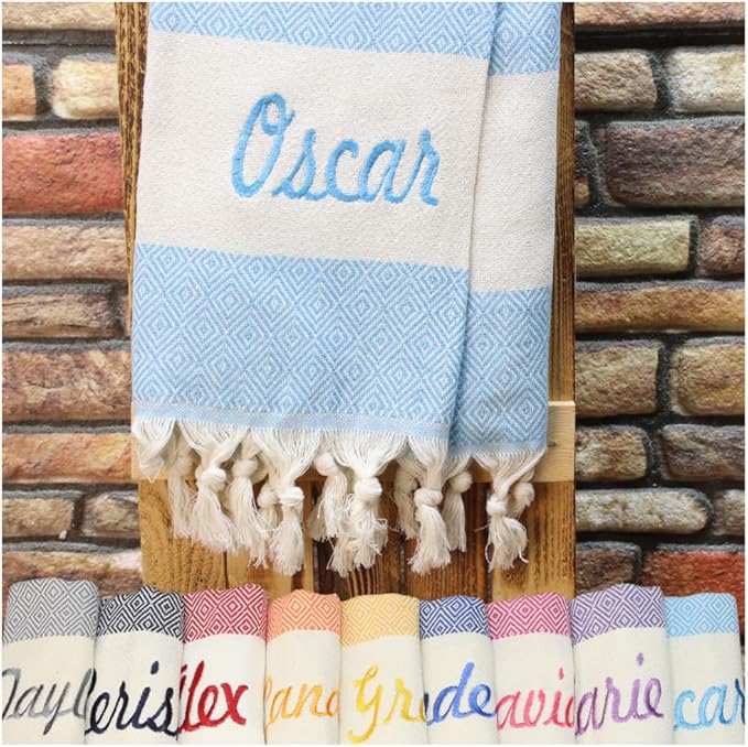 40x70 Personalized Beach Towel - Beach Bachelorette & Bridesmaid Gifts - Turquoise