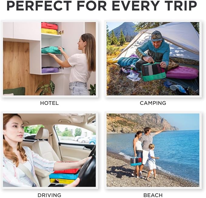 5pc Purple Large Packing Cubes for Suitcases - Travel Packing Organizers for Carry on Luggage Cubes set of 5