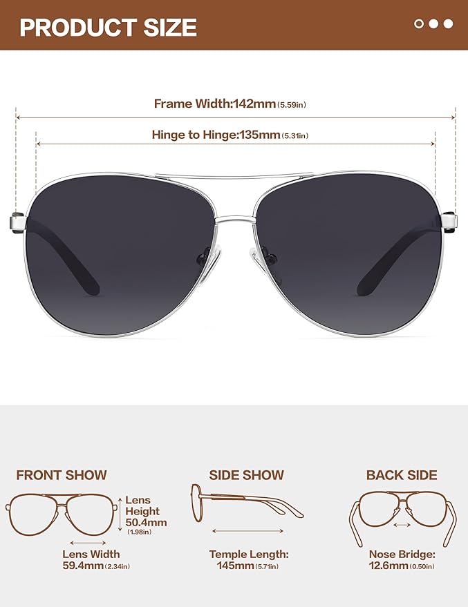 BIRCEN Polarized Aviator Sunglasses for Women : UV Protection Acetate Square Sunglass With Retro Classic Style