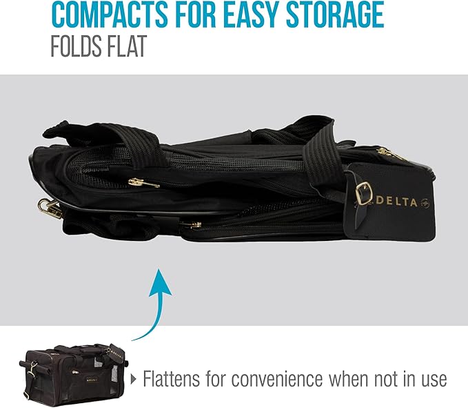 Sherpa Delta Airlines Travel Pet Carrier, Airline Approved & Guaranteed On Board - Black, Medium
