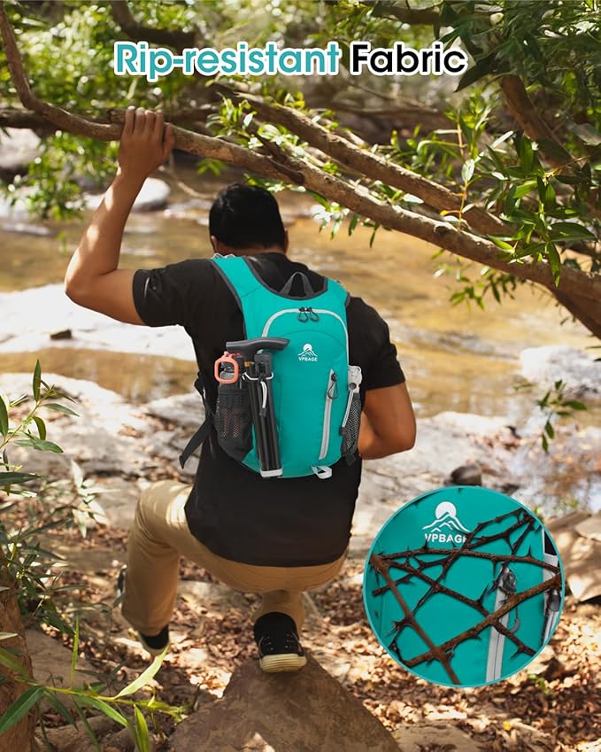 Small Hiking Backpack with Front Phone Holder, Packable Back pack with Chest and Waist Strap, Lightweight Daypack for Women Men