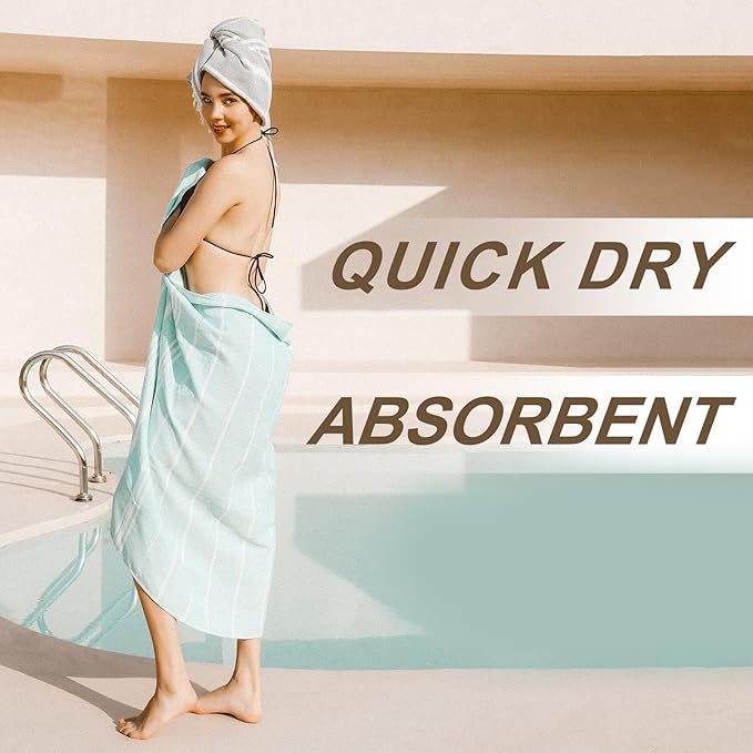 2 Packs Turkish Beach Towel Pool Swim Towels Extra Large Sand Free Quick Dry Absorbent Thin Long Wide Clearance Oversized Men Women Beach Gifts Gear Stuff Necessities Thing Items Cloud XLarge XL Big