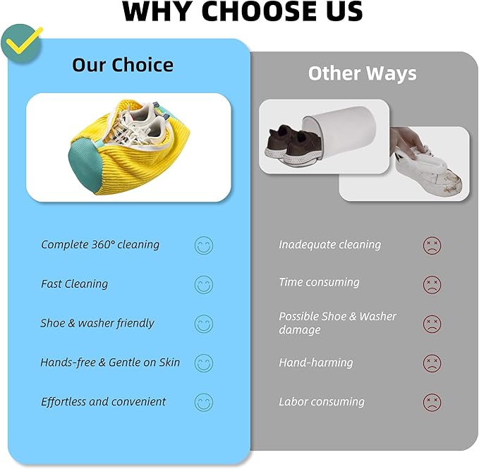 2Pcs Shoe Washing Machine Bag, Quick & Easy Cleaning, Laundry Shoe Bag for Washer and Dryer, Cleaning Bag for Sneaker & Most Shoe Types and Sizes (Yellow)