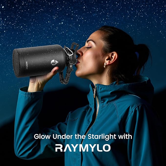 64oz Insulated Water Bottle, Triple Wall Vacuum Stainless Steel Water Bottles - Keeps Cold 48H, Reusable Half Gallon Jug for Gym, Sports, Camping, Hiking,Travel, Starry Sky-Black