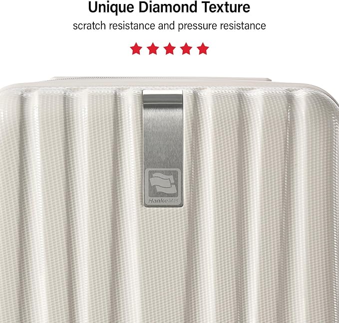 Hanke Hardshell Luggage Sets 2 Piece Extra Large Suitcases with Lock,28 Inch Luggage with Spinner Wheels, Travel Suitcase for Women Men 20 29Inch,Ivory White