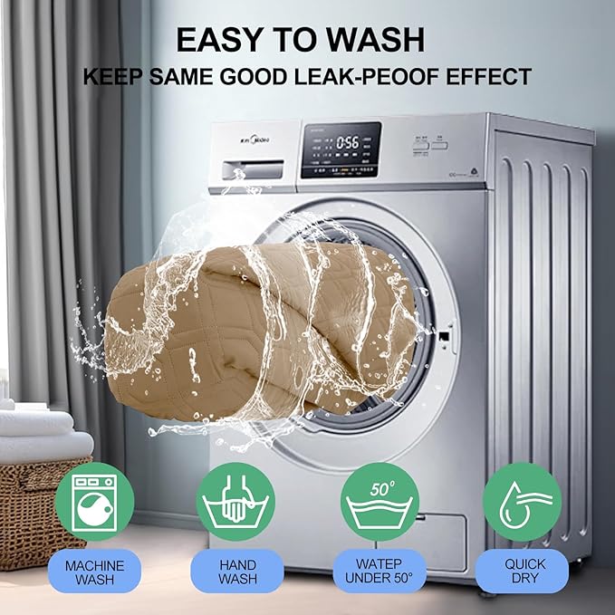 Smiry Waterproof Dog Blanket, 82x120 Inch Soft Pet Bed Cover Reversible, Washable Sofa Couch Furniture Protector for Small Medium Large Dog Puppy Cat, Geometric, Camel/Beige