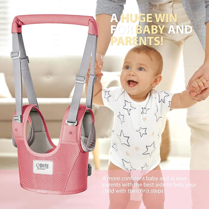 Baby Walking Harness-Handheld Assistant Belt- Toddler Infant Walking Aid for Trainer & Support 7-24 Month Old (summer-pink-1817)