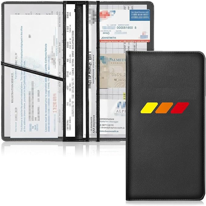 Leather Car Registration and Insurance Cards Holder, Vehicle Glove Box Car Organizer Documents License Compatible with Toyota 4Runner Tacoma Tundra Auto Interior Accessories