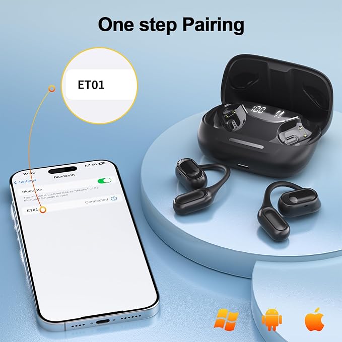 Wireless Earbuds, Sports Bluetooth 5.4 Headphones with ENC Noise Cancelling Mic, 67 Hrs Playtime Ear Buds with LED Power Display, IPX7 Waterproof Earphones with Earhooks for Workout/Running