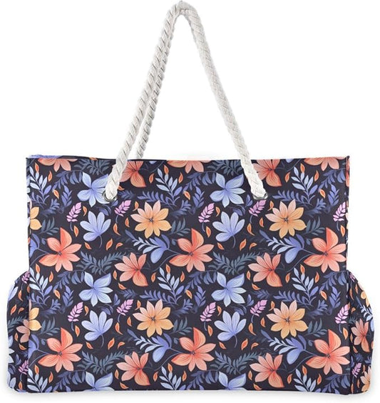 senya Large Beach Shoulder Bags Canvas Tote Water Resistant for Gym Travel Daily