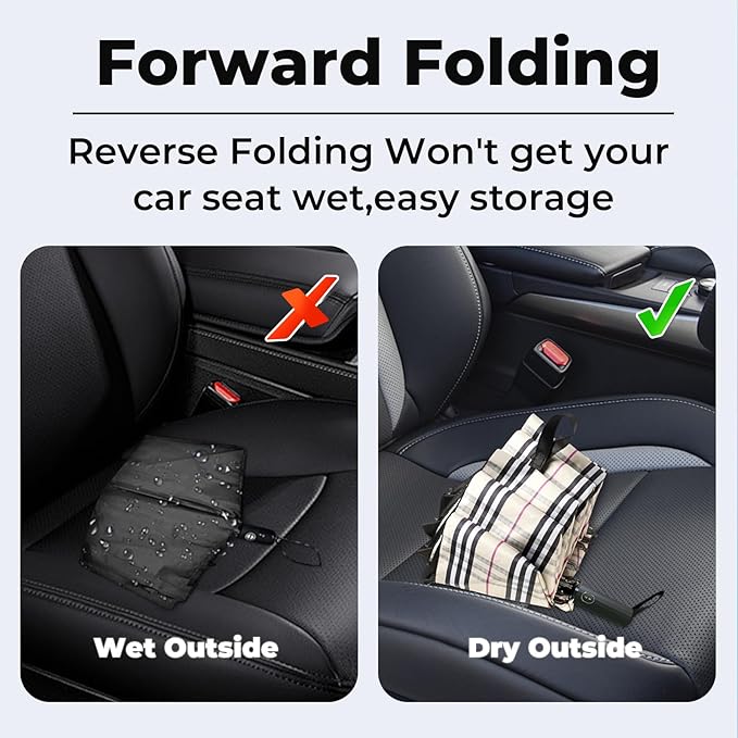 LLanxiry Compact Travel Umbrella, 44" Canopy, Automatic Open/Close Windproof Umbrella, 210T Pongee, 8-Rib Fiberglass, Travel Size Mini, Portable Rain/Sun Umbrellas UPF 50+ with Cover