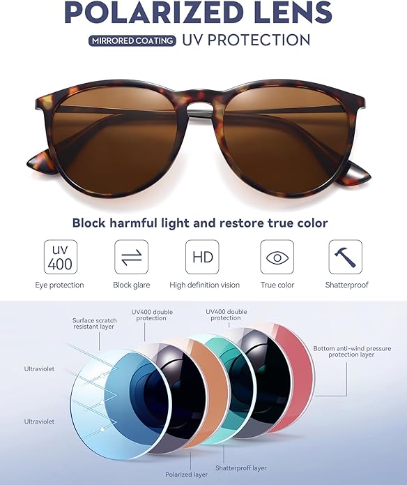 Retro sunglasses womens 2024 trendy round classic glasses