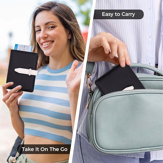 Passport Holder with Airtag for Women/Men,Airtag Passport Wallet for Travel,Cute Passport Holder Rfid Blocking,Travel Wallet for Cards Passport Cover Case