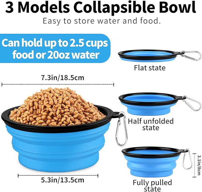 Collapsible Dog Bowl, Lightweight and Portable, Ideal for Travel, Hiking, Camping, and Everyday Use
