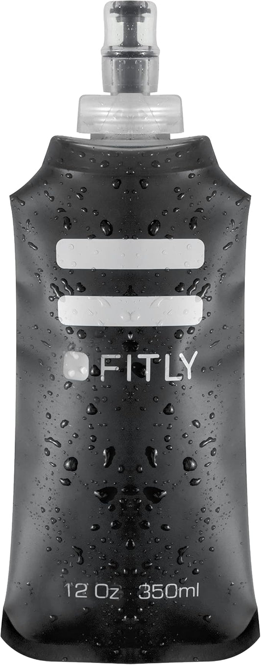 FITLY Soft Flask - Shrink As You Drink Soft Water Bottle for Hydration Pack - Folding Water Bottle Ideal for Running, Hiking, Cycling, Climbing & Rigorous Activity