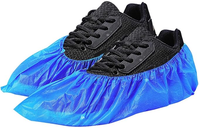 100 Pack 50 Pairs Disposable Shoe Covers Boot Cover Waterproof, Dust proof, The Size Fit Most, Non-slip, Blue, Protect Your Shoes, Floor, Carpet