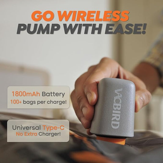 Rechargeable Wireless Pump Travel Storage Bags Set - 10 Pack Portable Space Saver Bags for Travel & Home - Vacuum Compression Packing Seal for Clothes, Blankets, Seasonal Storage