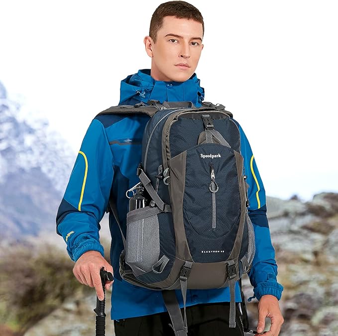 SPEEDPARK Hiking Backpack 40L Waterproof Hiking Daypack with Rain Cover, Outdoor Trekking Travel Backpacks for Men Women
