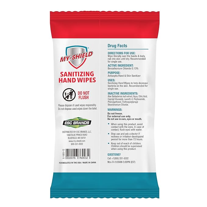 Sanitizing Hand Wipes - Travel Pack - 20 Count (12-pack) Alcohol-Free, Long-lasting Protection. Kills 99.9% of Germs. Moisturizes With Aloe Vera. Formulated with Zetrisil.