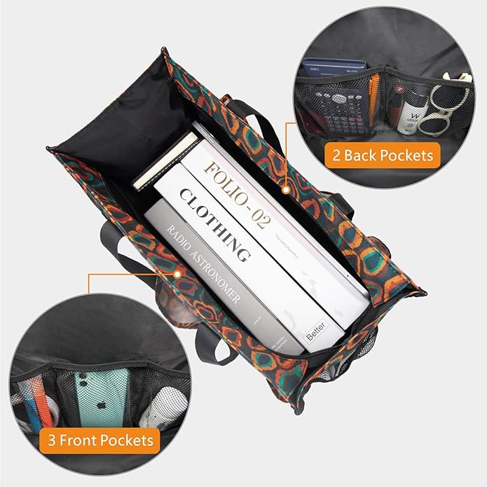 TOPDesign Utility Water Resistant Tote Bag with 13 Pockets, Top Zipper Closure & Thick Bottom Support, for Working Women