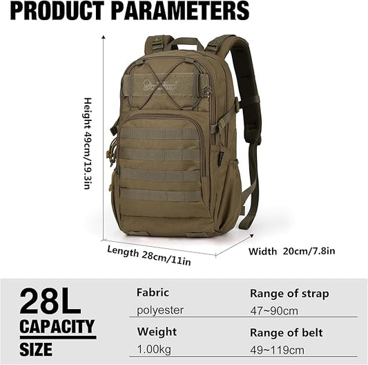 Mardingtop Military Tactical Backpack for Men 28L Molle Rucksack Assault Pack EDC Daypack for Hiking,Travel,Camping, Hunting